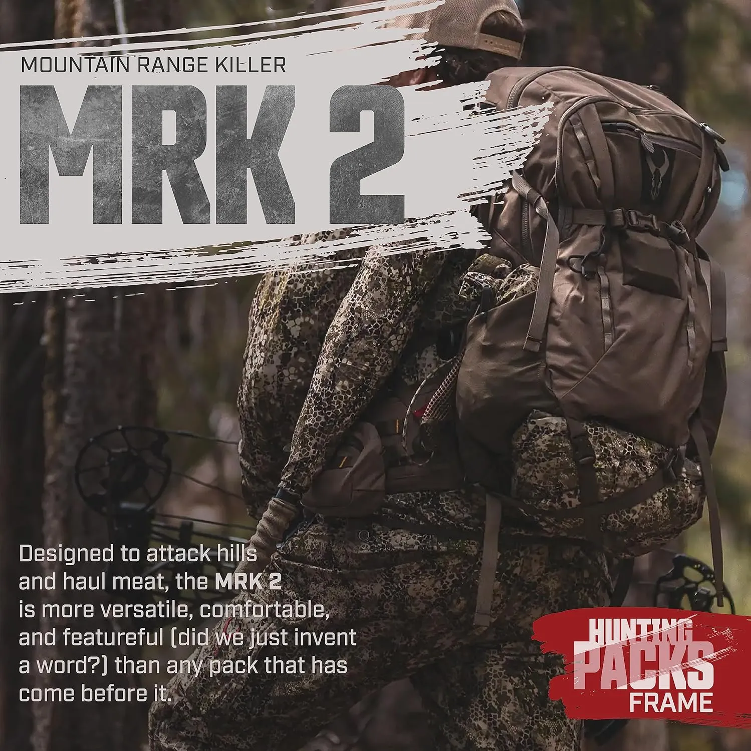 Badlands MRK 2 Pack | Super Durable Hunting Pack for Meat-Hauling in Tough Conditions, Slate, One Size