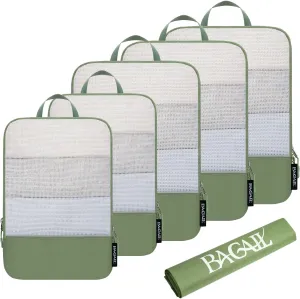 BAGAIL 4 Set/6 Set Ultralight Compression Packing Cubes Packing Organizer for Travel Accessories Luggage Suitcase Backpack