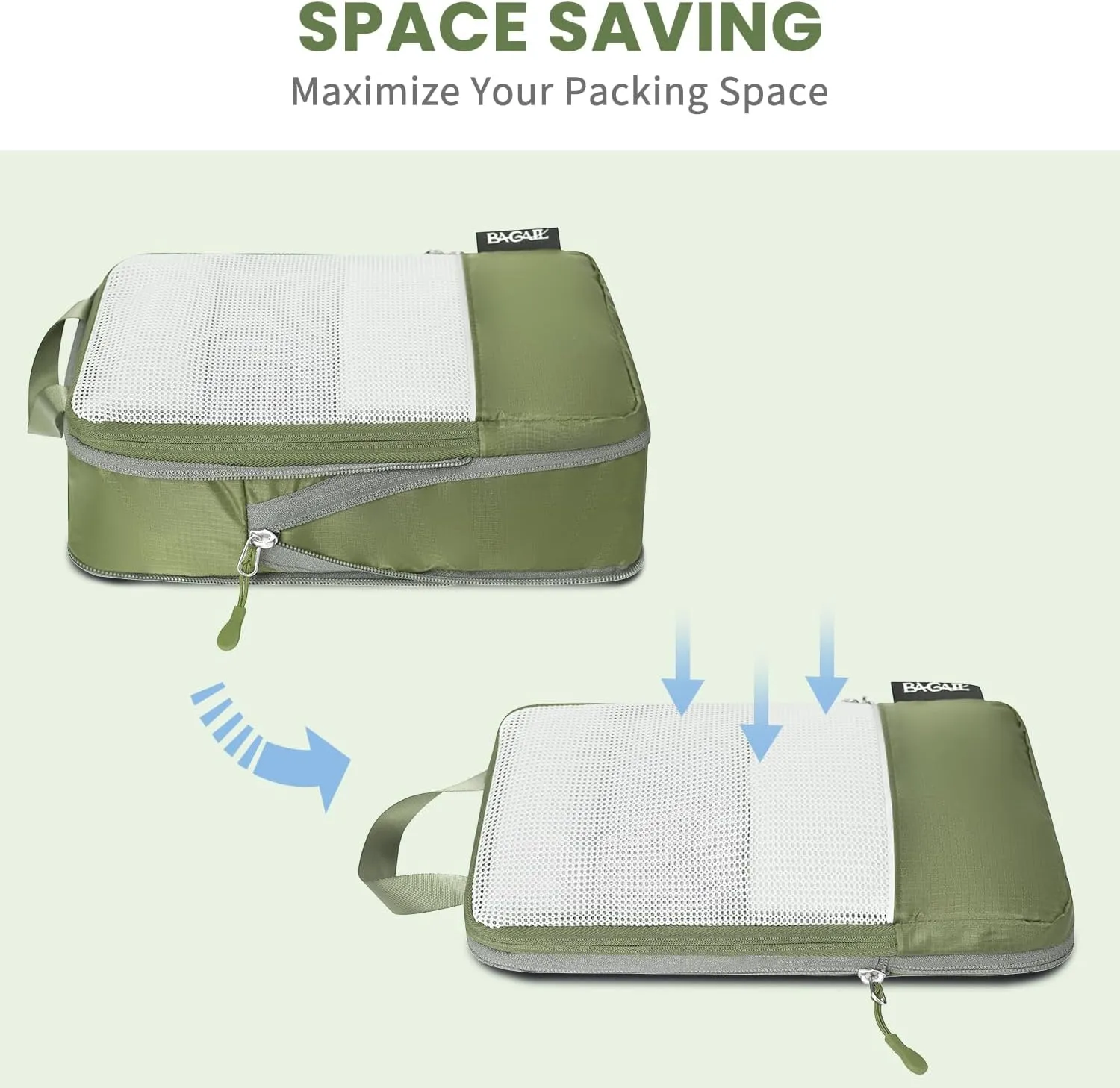 BAGAIL 4 Set/6 Set Ultralight Compression Packing Cubes Packing Organizer for Travel Accessories Luggage Suitcase Backpack