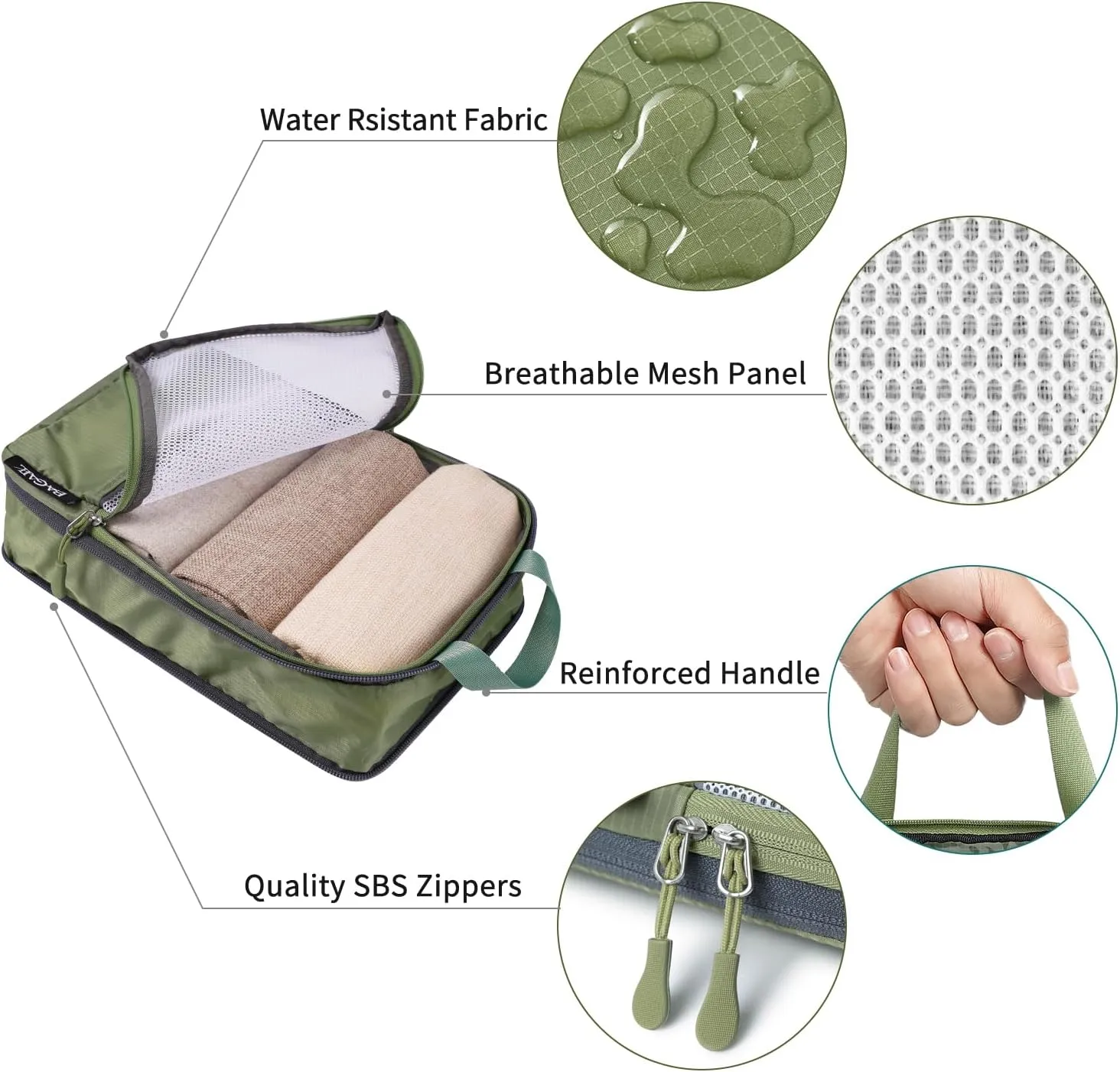 BAGAIL 4 Set/6 Set Ultralight Compression Packing Cubes Packing Organizer for Travel Accessories Luggage Suitcase Backpack