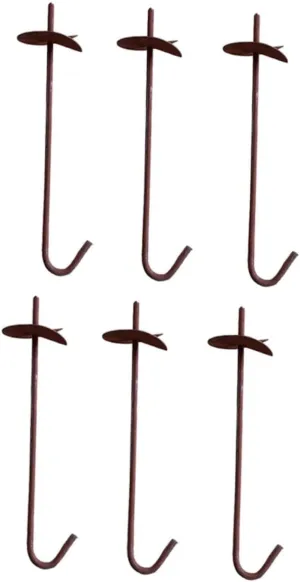 Balacoo Extended Spiral Ground Piles 6-Pack Ground Anchor Stakes for Tent Poles Secure Tarp Canopies Garden Tie Down Stakes