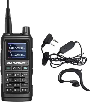 Baofeng New Tri Band UV-17L Walkie Talkies Upgrade of UV17R 5W Power Handheld Radio UV17L Popular Analog Baofeng Two Way Radio with Large Screen Display for Adults NO GPS(Black)