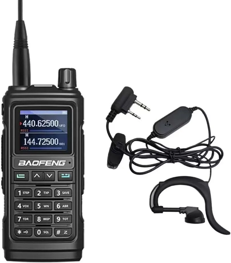 Baofeng New Tri Band UV-17L Walkie Talkies Upgrade of UV17R 5W Power Handheld Radio UV17L Popular Analog Baofeng Two Way Radio with Large Screen Display for Adults NO GPS(Black)