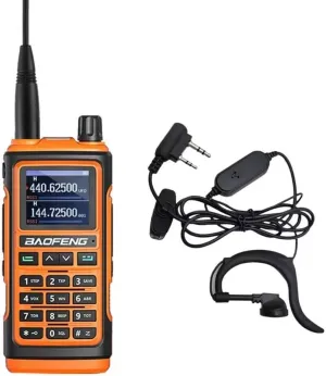 Baofeng Two Way Radio UV-17L Upgrade of UV-17R/UV17R New 5W Tri Band Handheld Radio with Type C Charging Cable and 1.77-inch Screen 999 Channels Walkie Talkies with Earpiece for Adults NO GPS