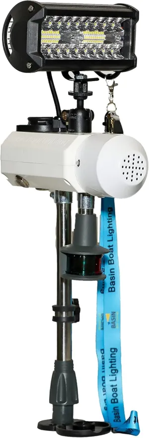 Basin Boat Lighting-BrightBird™  NAV 120W/12,000 Lumens 3-PIN SmartBird Safety Lighting System USCG 2nm Nav light, 105db Horn, USB Port, Key Fob remote NEW iOS/Android app (not included)