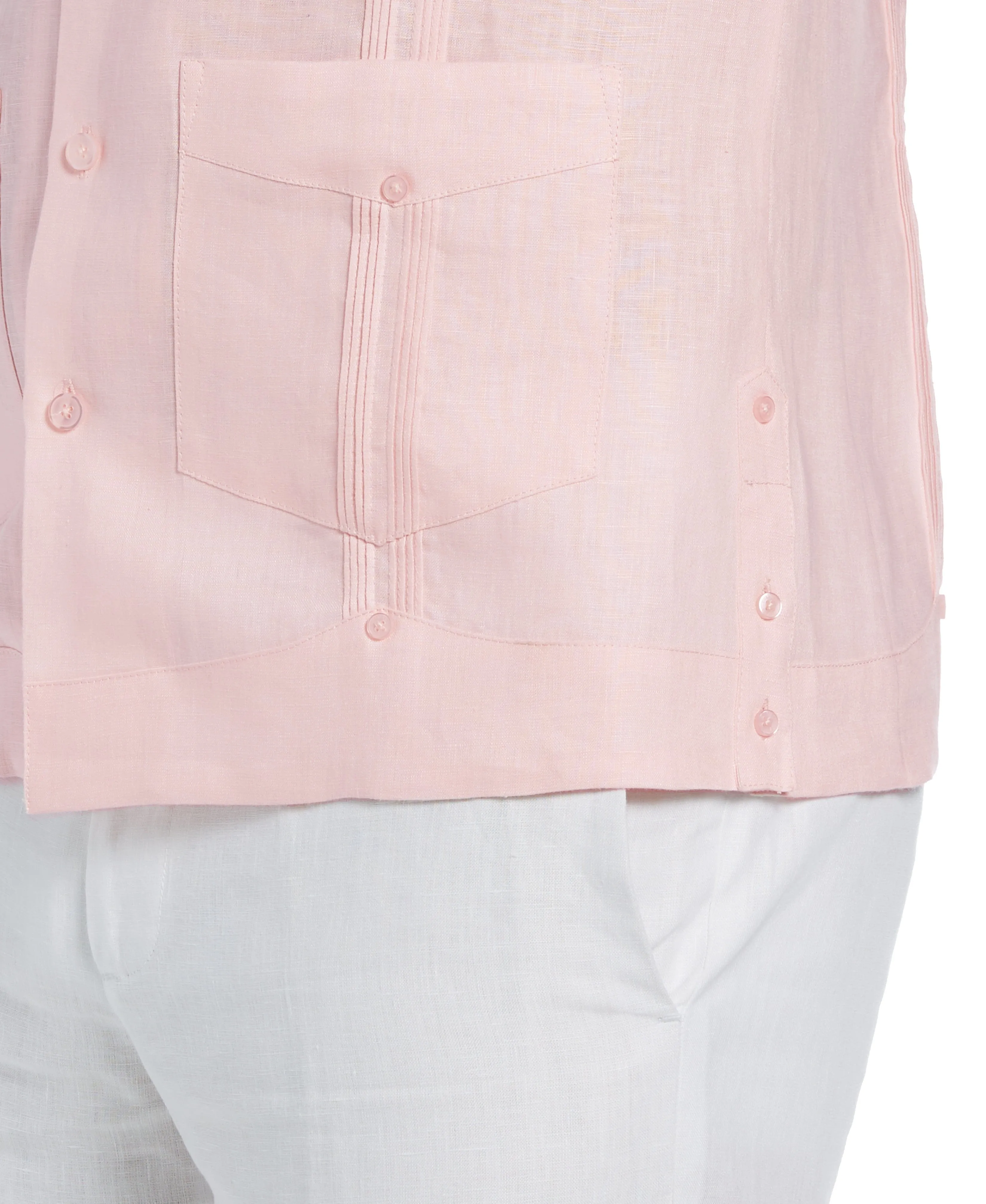 Big & Tall 100% Linen Classic Guayabera Shirt - Short Sleeve