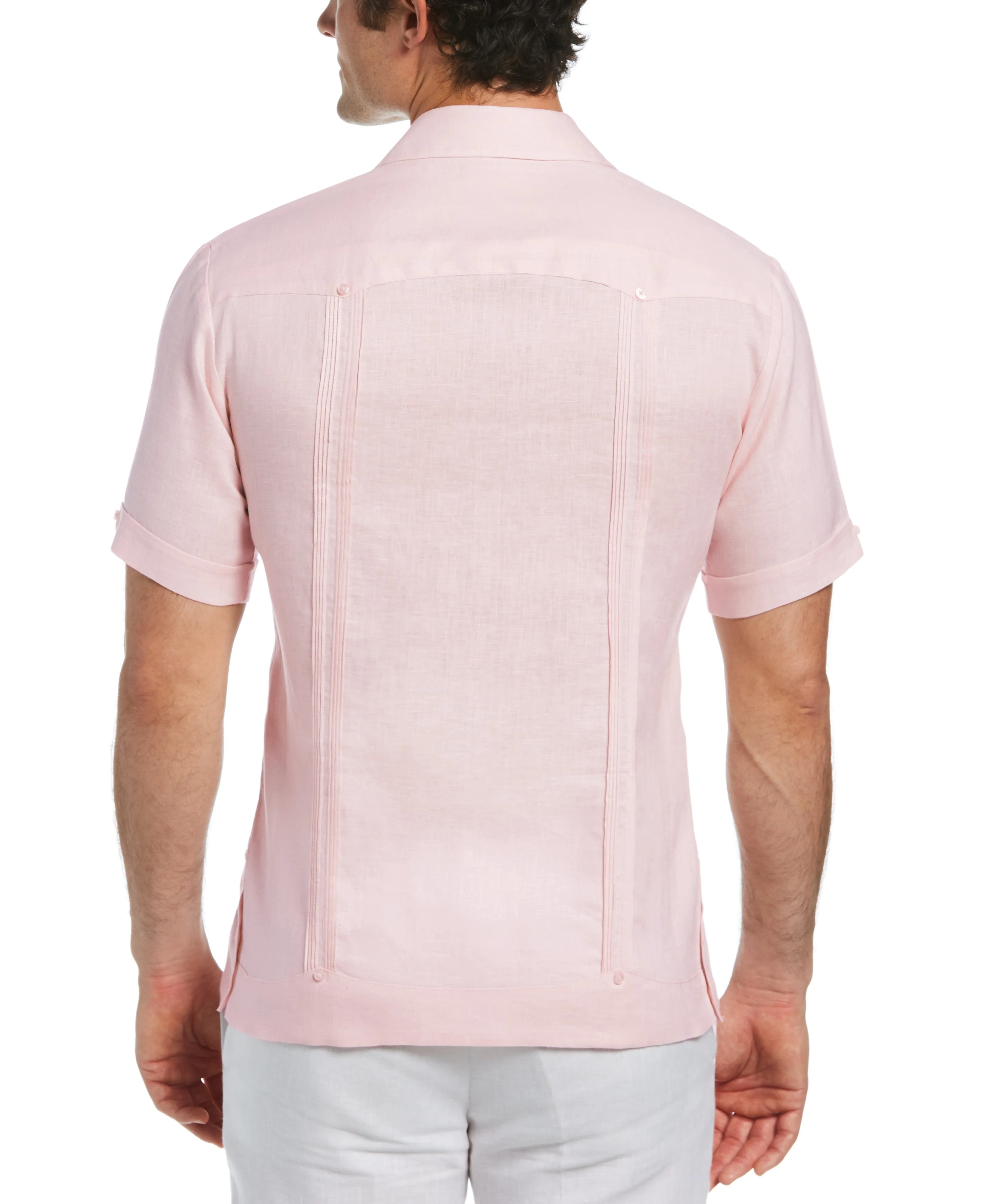 Big & Tall 100% Linen Classic Guayabera Shirt - Short Sleeve