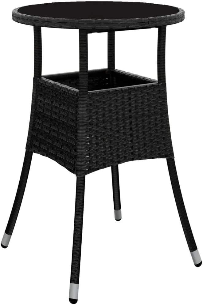 Black Poly Rattan Outdoor Table, Dining, Coffee, Side, Camping, Lightweight Garden Furniture