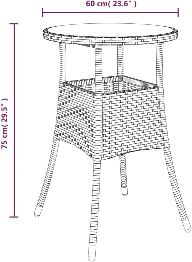 Black Poly Rattan Outdoor Table, Dining, Coffee, Side, Camping, Lightweight Garden Furniture