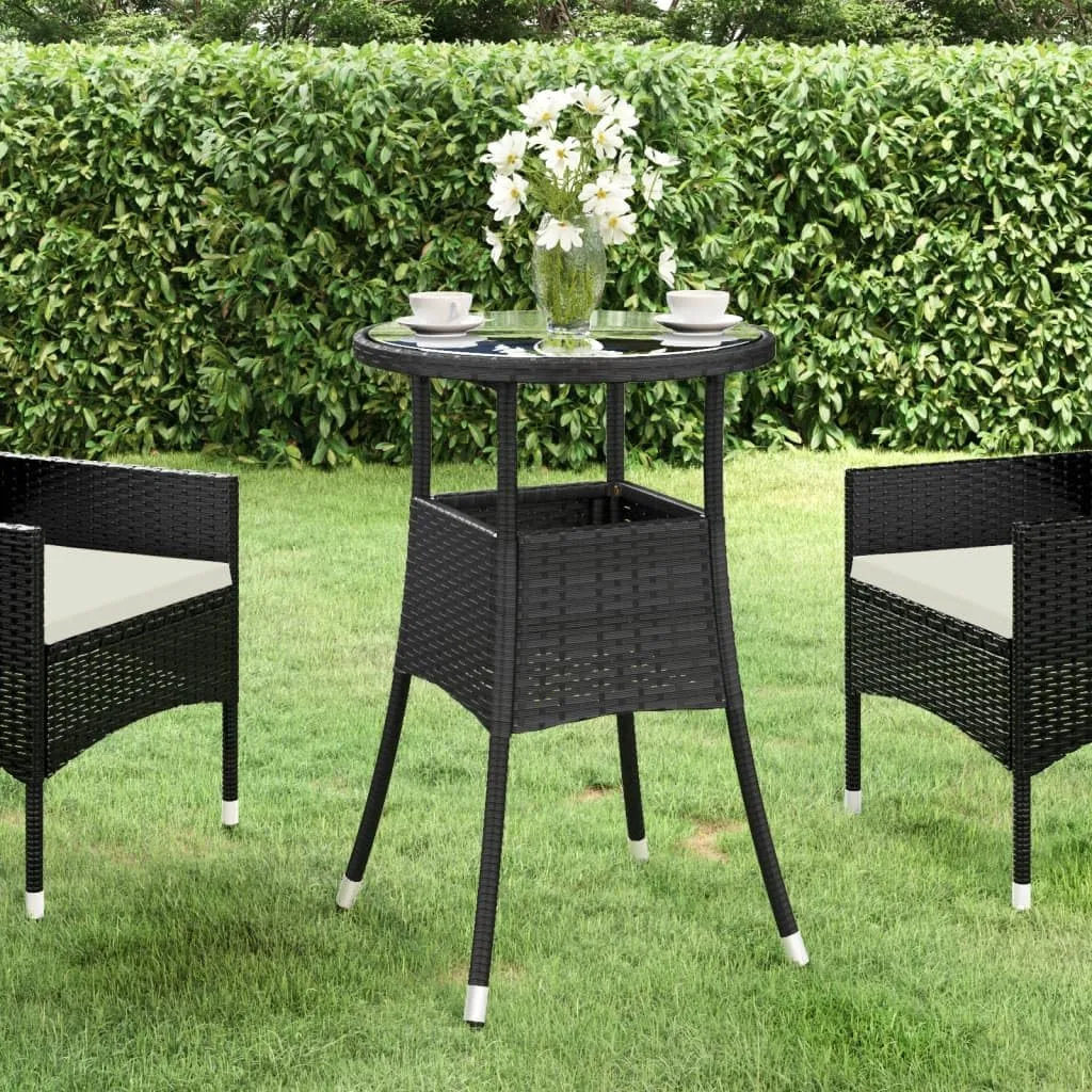 Black Poly Rattan Outdoor Table, Dining, Coffee, Side, Camping, Lightweight Garden Furniture