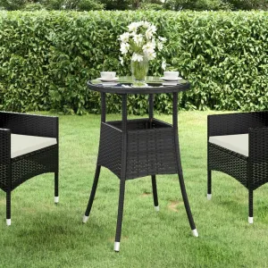 Black Poly Rattan Outdoor Table, Dining, Coffee, Side, Camping, Lightweight Garden Furniture