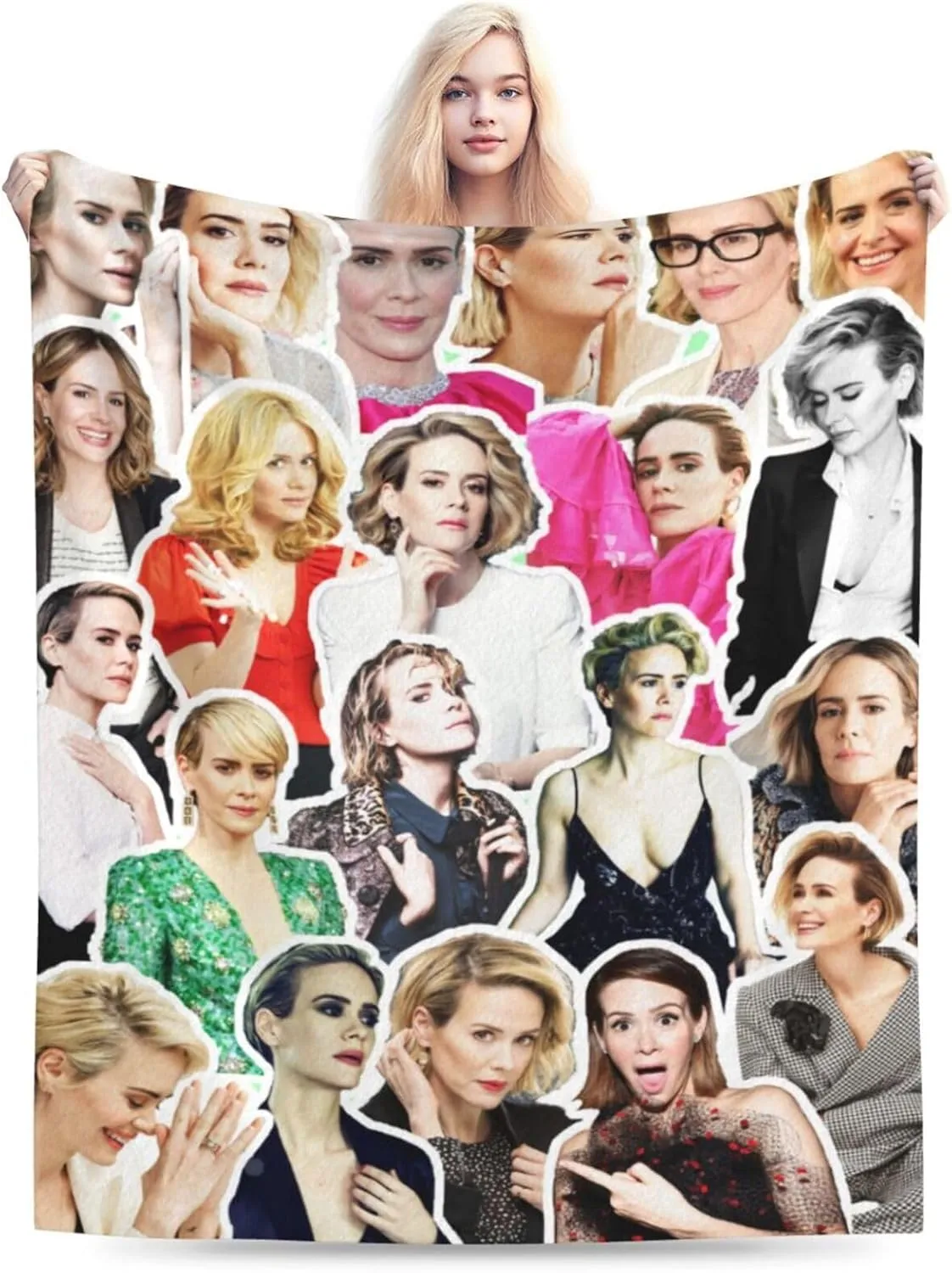 Blanket Sarah Paulson Soft and Warm Lightweight Fluffy Throws Blankets Gift for Beach Yoga Bedroom Living Room Decoration Sofa Camping Trip Dorm Decor All Season