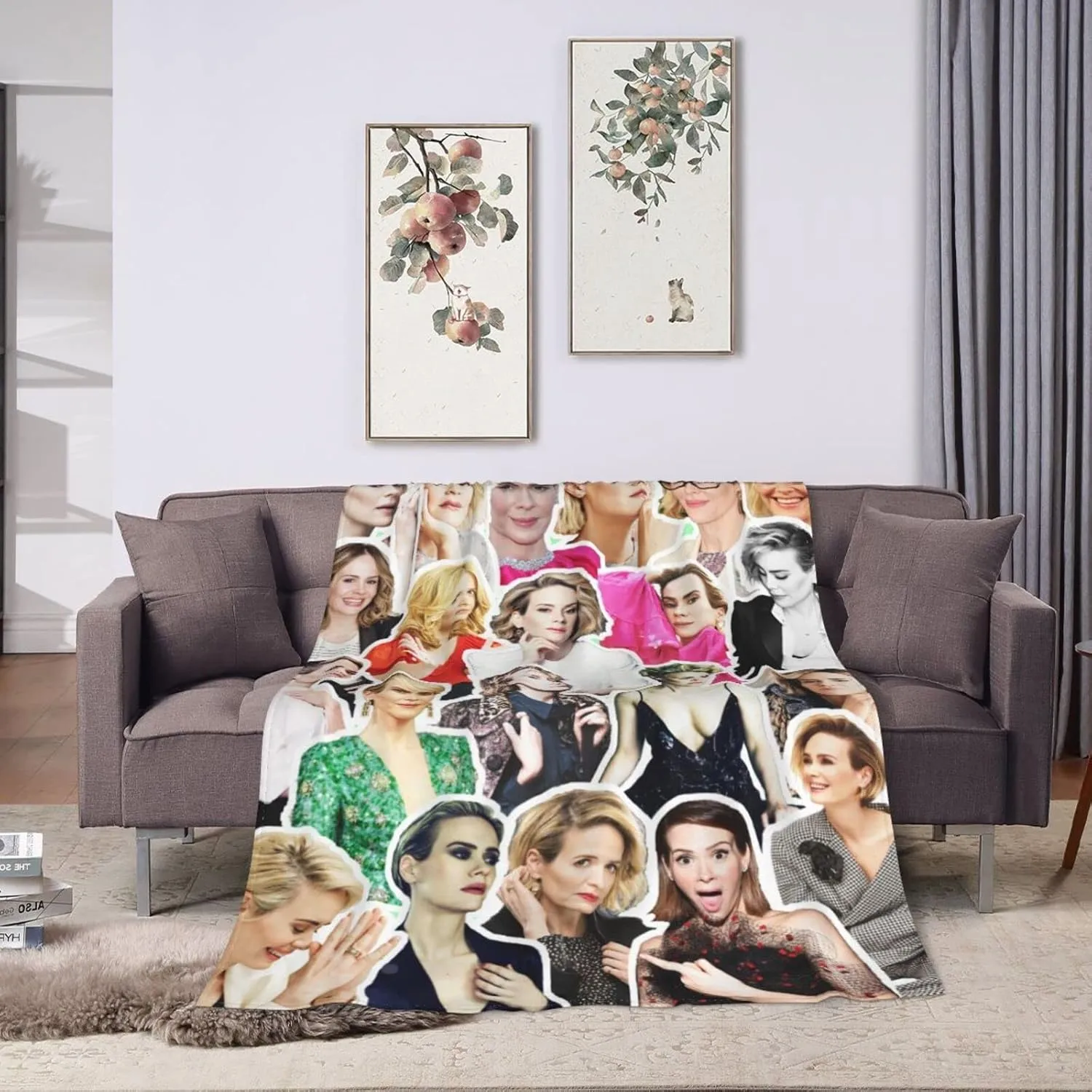 Blanket Sarah Paulson Soft and Warm Lightweight Fluffy Throws Blankets Gift for Beach Yoga Bedroom Living Room Decoration Sofa Camping Trip Dorm Decor All Season