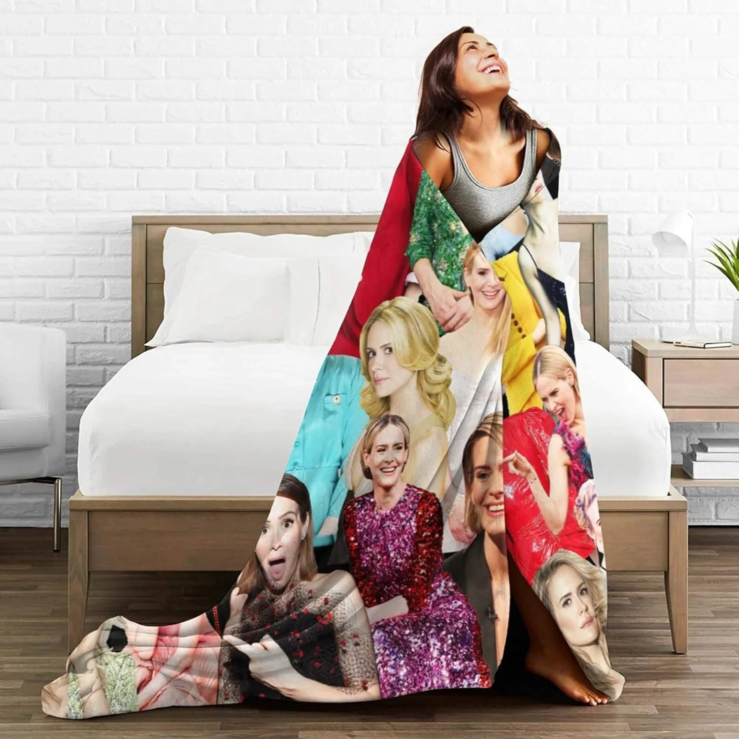 Blanket Sarah Paulson Soft and Warm Lightweight Fluffy Throws Blankets Gift for Beach Yoga Bedroom Living Room Decoration Sofa Camping Trip Dorm Decor All Season