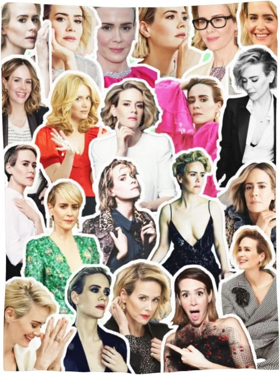 Blanket Sarah Paulson Soft and Warm Lightweight Fluffy Throws Blankets Gift for Beach Yoga Bedroom Living Room Decoration Sofa Camping Trip Dorm Decor All Season