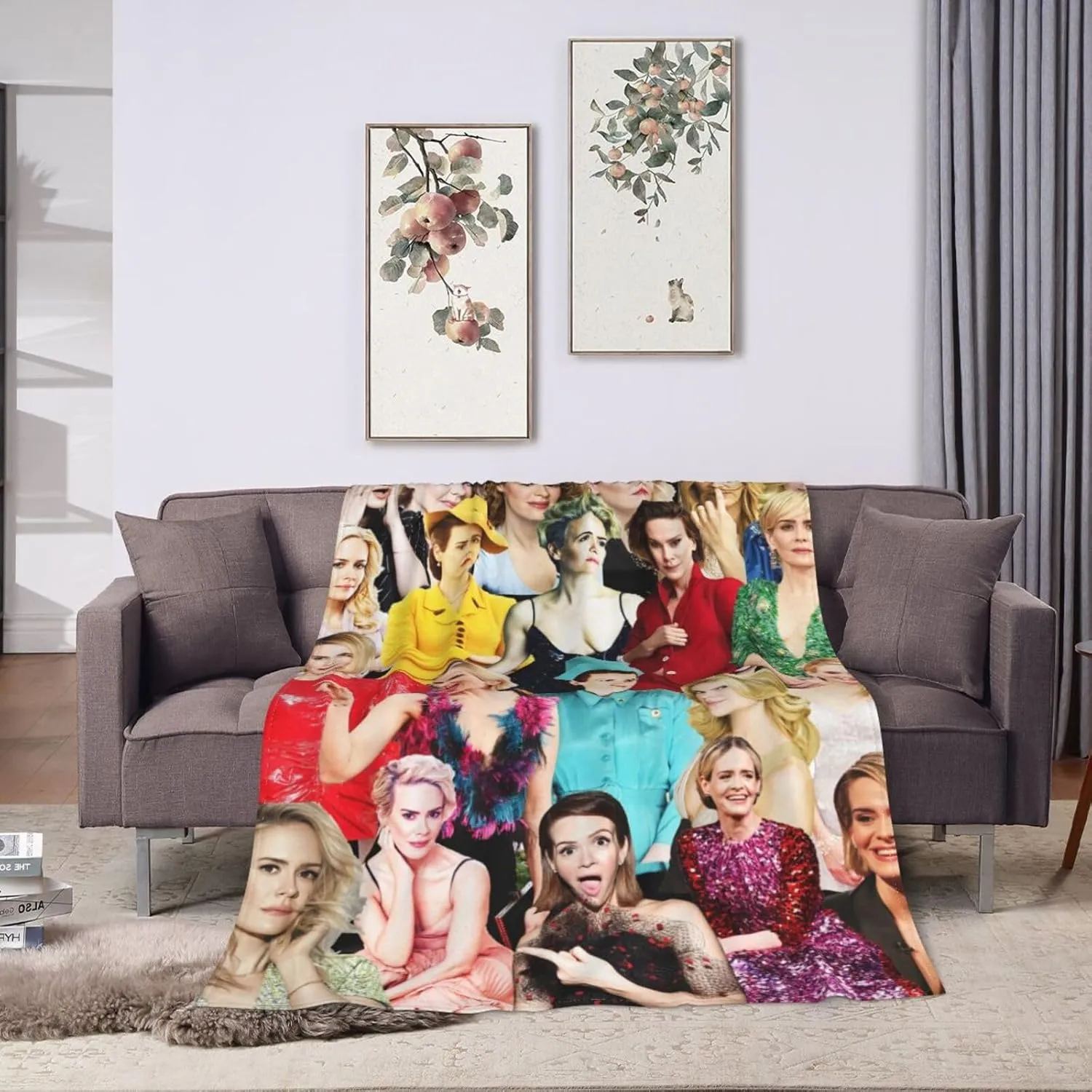 Blanket Sarah Paulson Soft and Warm Lightweight Fluffy Throws Blankets Gift for Beach Yoga Bedroom Living Room Decoration Sofa Camping Trip Dorm Decor All Season