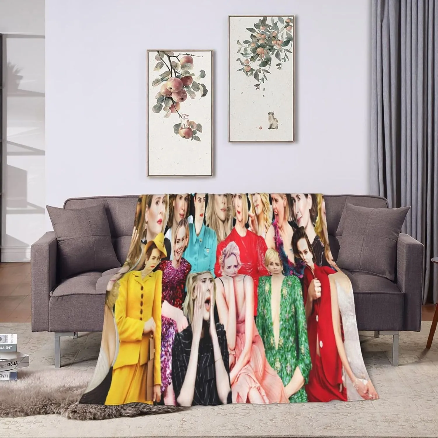Blanket Sarah Paulson Soft and Warm Lightweight Fluffy Throws Blankets Gift for Beach Yoga Bedroom Living Room Decoration Sofa Camping Trip Dorm Decor All Season
