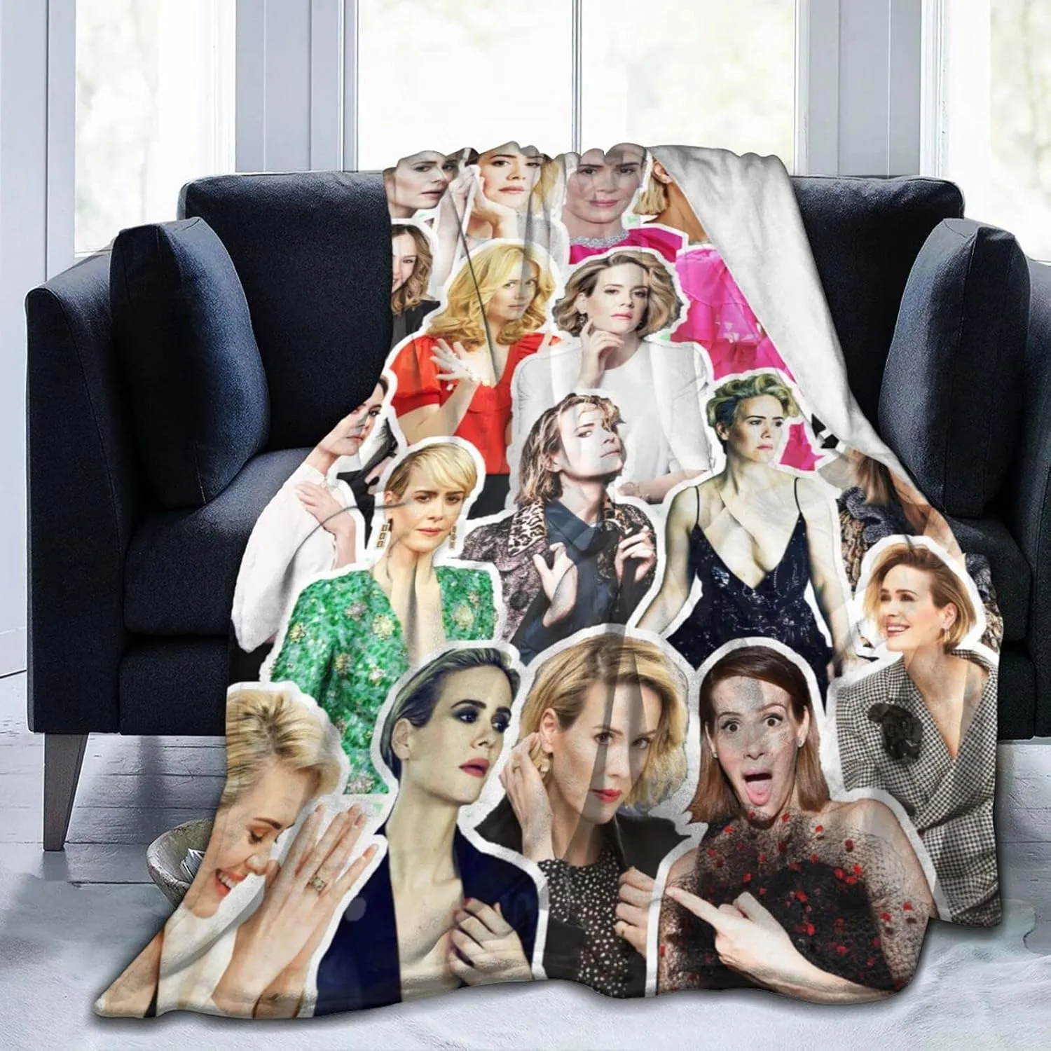 Blanket Sarah Paulson Soft and Warm Lightweight Fluffy Throws Blankets Gift for Beach Yoga Bedroom Living Room Decoration Sofa Camping Trip Dorm Decor All Season