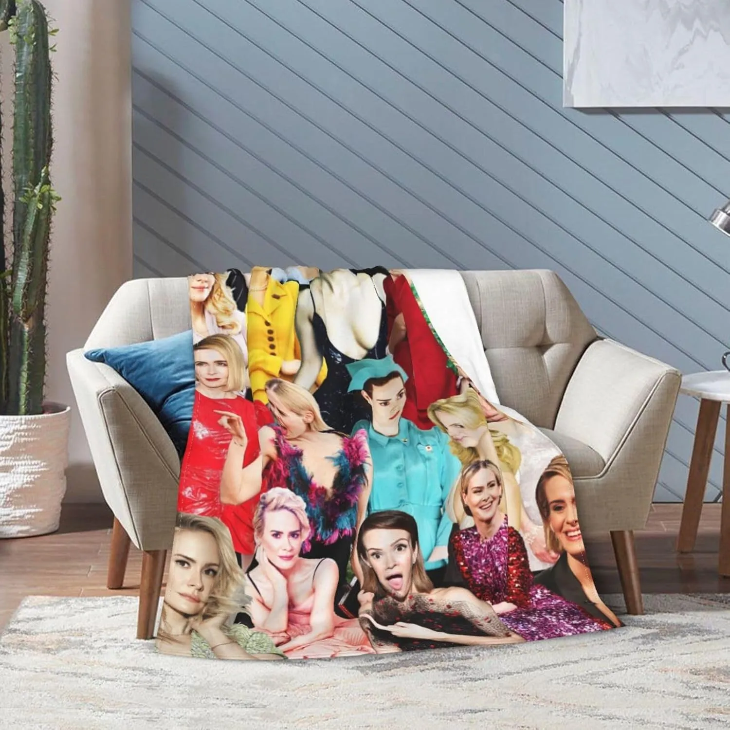 Blanket Sarah Paulson Soft and Warm Lightweight Fluffy Throws Blankets Gift for Beach Yoga Bedroom Living Room Decoration Sofa Camping Trip Dorm Decor All Season