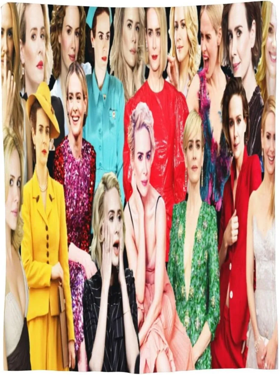Blanket Sarah Paulson Soft and Warm Lightweight Fluffy Throws Blankets Gift for Beach Yoga Bedroom Living Room Decoration Sofa Camping Trip Dorm Decor All Season