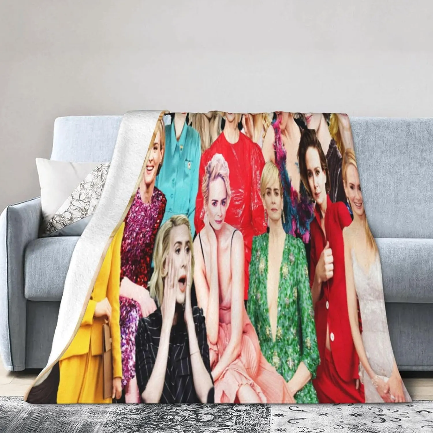 Blanket Sarah Paulson Soft and Warm Lightweight Fluffy Throws Blankets Gift for Beach Yoga Bedroom Living Room Decoration Sofa Camping Trip Dorm Decor All Season