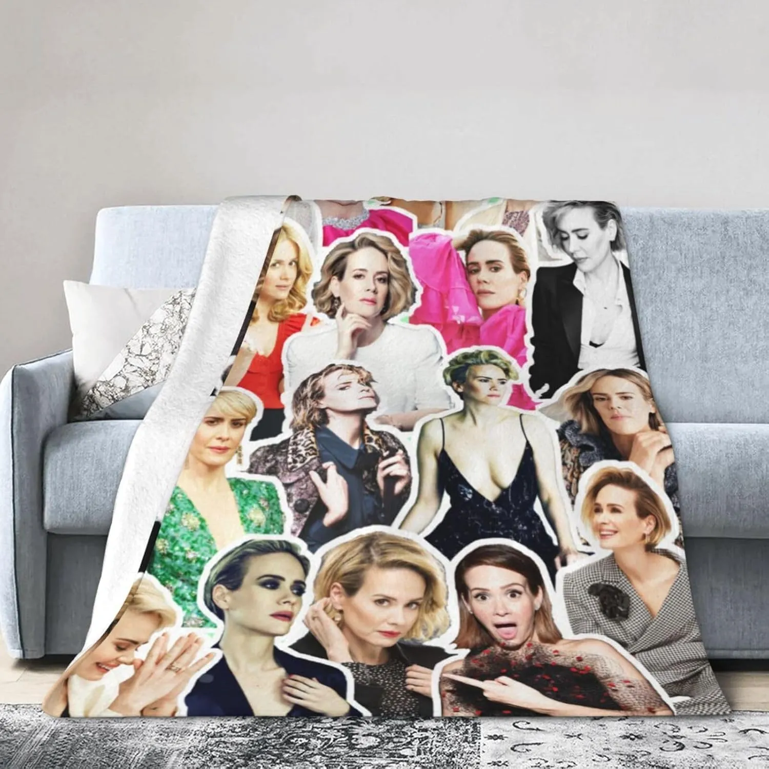 Blanket Sarah Paulson Soft and Warm Lightweight Fluffy Throws Blankets Gift for Beach Yoga Bedroom Living Room Decoration Sofa Camping Trip Dorm Decor All Season