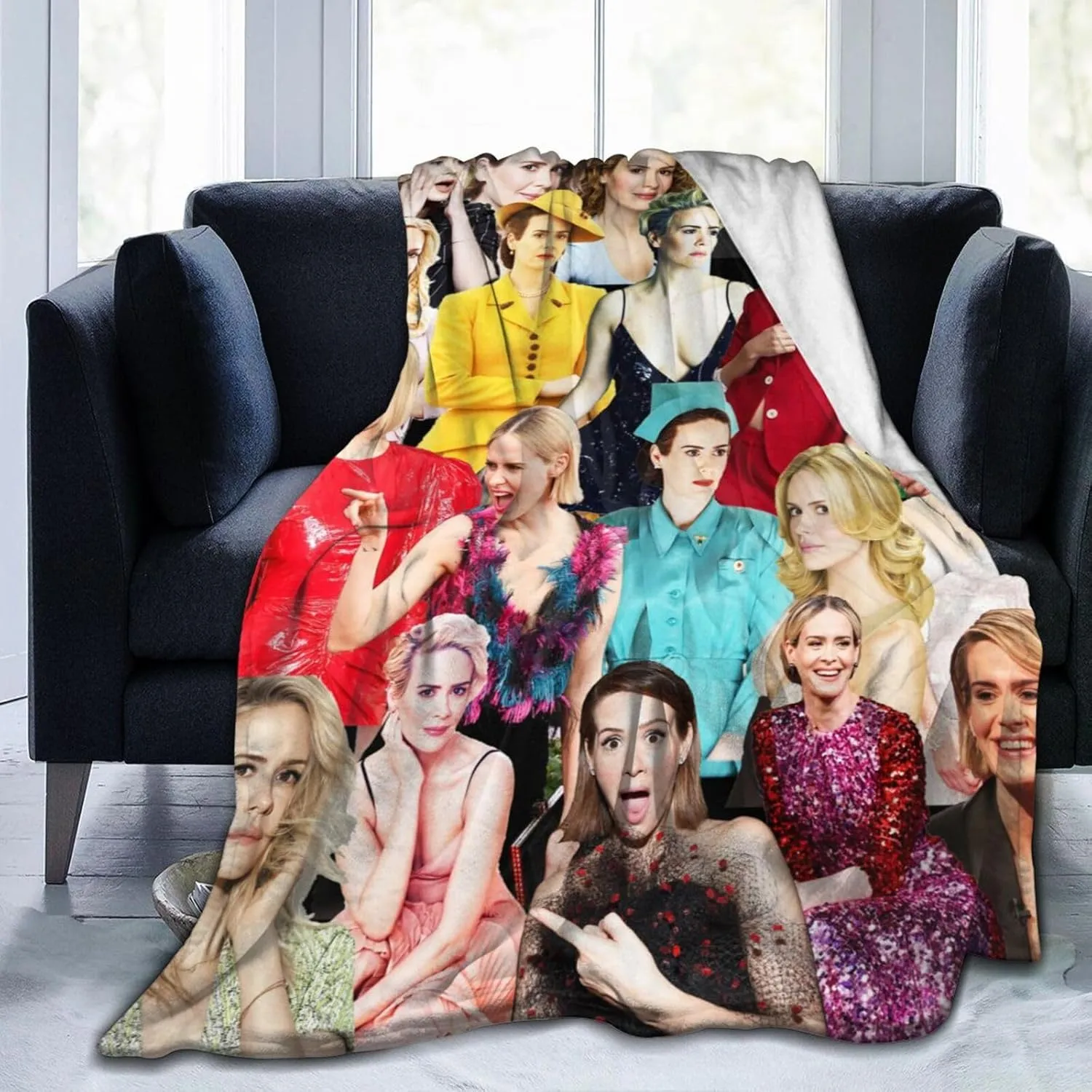 Blanket Sarah Paulson Soft and Warm Lightweight Fluffy Throws Blankets Gift for Beach Yoga Bedroom Living Room Decoration Sofa Camping Trip Dorm Decor All Season