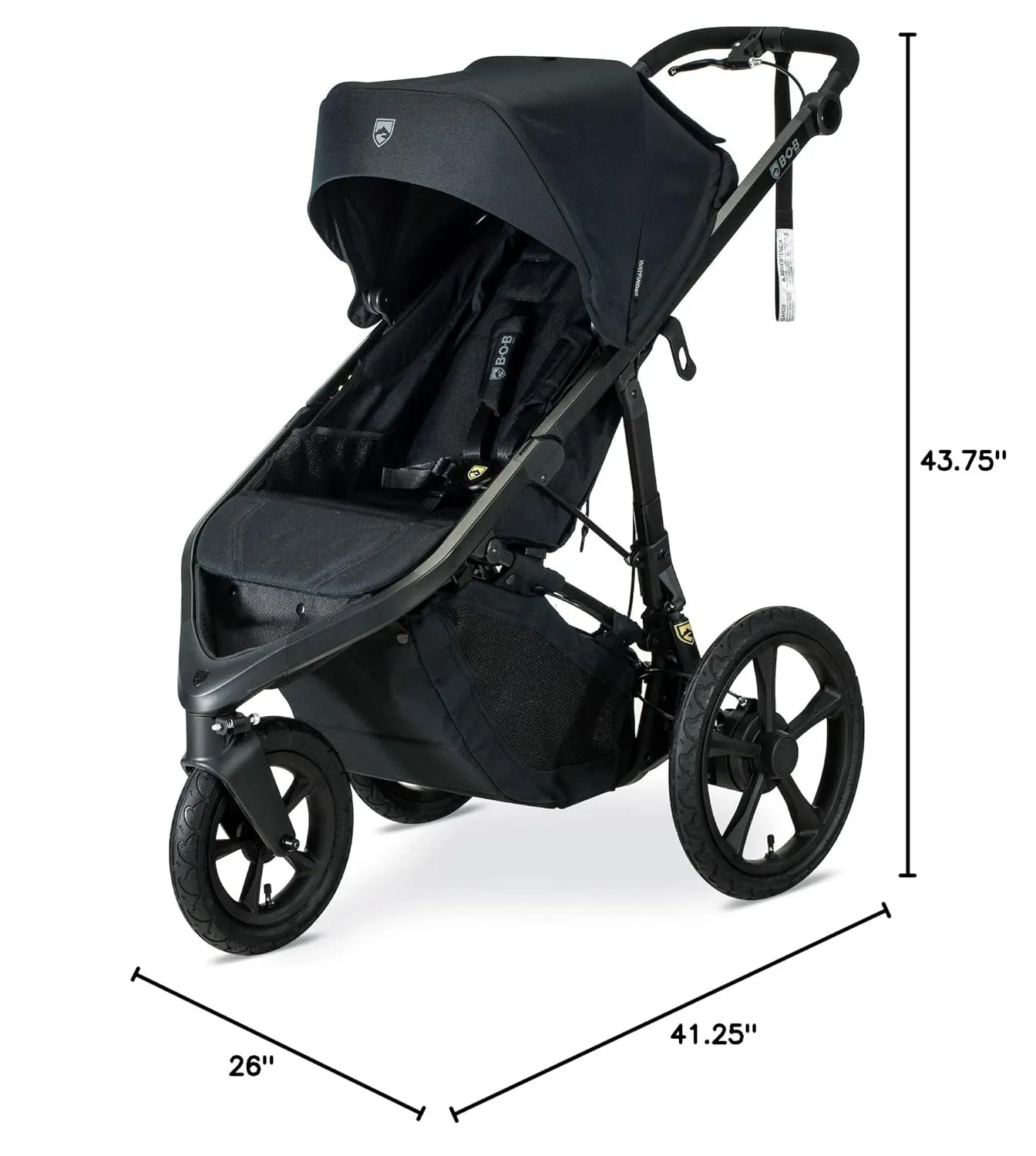 BOB Gear Wayfinder Jogging Stroller with Independent Dual Suspension, Air-Filled Tires, and 75-Pound Weight Capacity, Nightfall