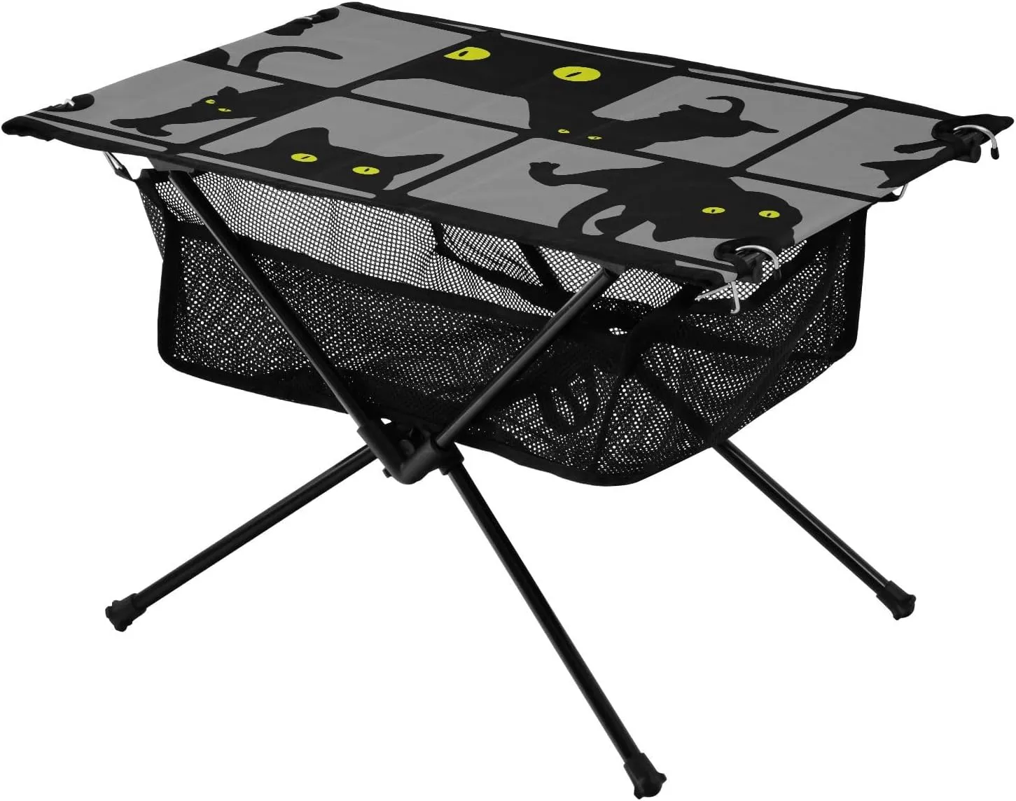 Bolaz Outdoor Folding Portable Picnic Camping Table-Cute Cat Playing,Storage Mesh for Camping Gear Accessories, Hiking, Mountaineering, Outdoor Travel