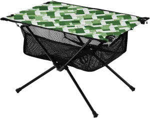 Bolaz Outdoor Folding Portable Picnic Camping Table-Green Geometry6,Storage Mesh for Camping Gear Accessories, Hiking, Mountaineering, Outdoor Travel