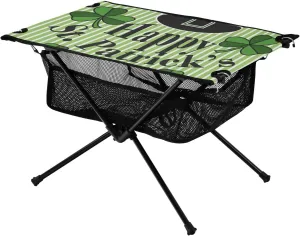 Bolaz Outdoor Folding Portable Picnic Camping Table-St. Patrick's Day Clover3,Storage Mesh for Camping Gear Accessories, Hiking, Mountaineering, Outdoor Travel