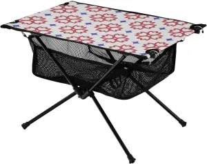 Bolaz Outdoor Folding Portable Picnic Camping Table-Vintage Sakura Flower Pattern2,Storage Mesh for Camping Gear Accessories, Hiking, Mountaineering, Outdoor Travel