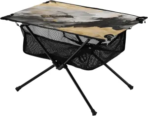 Bolaz Outdoor Folding Portable Picnic Camping Table-White and Black Marble14,Storage Mesh for Camping Gear Accessories, Hiking, Mountaineering, Outdoor Travel