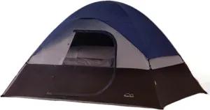 Boulder Creek Adventure Dome 5 Person Dome Tent, Camping Gear, Camping Tent, 10 ft x 8 ft Blue, Black, White, 70 Inch Peak Height