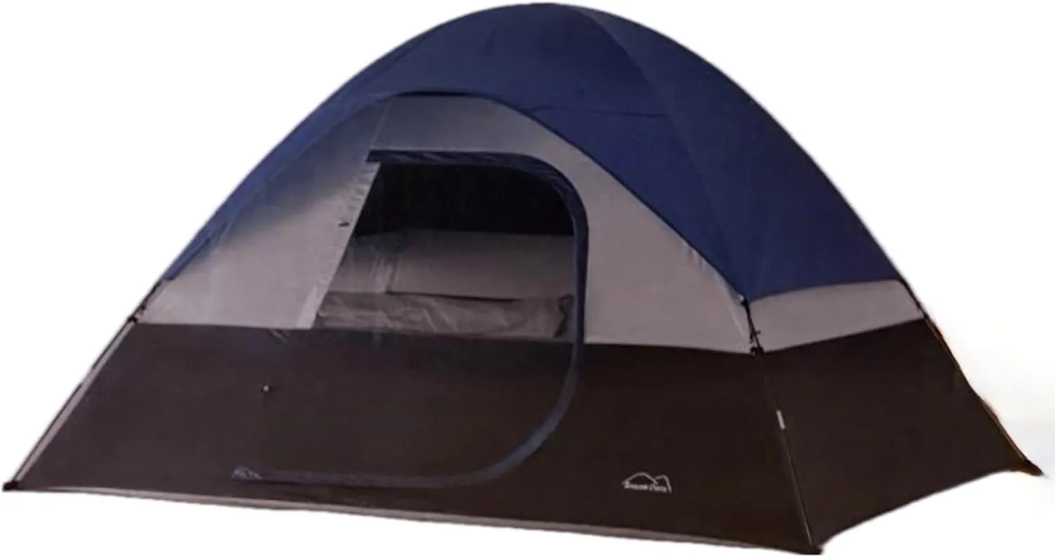 Boulder Creek Adventure Dome 5 Person Dome Tent, Camping Gear, Camping Tent, 10 ft x 8 ft Blue, Black, White, 70 Inch Peak Height