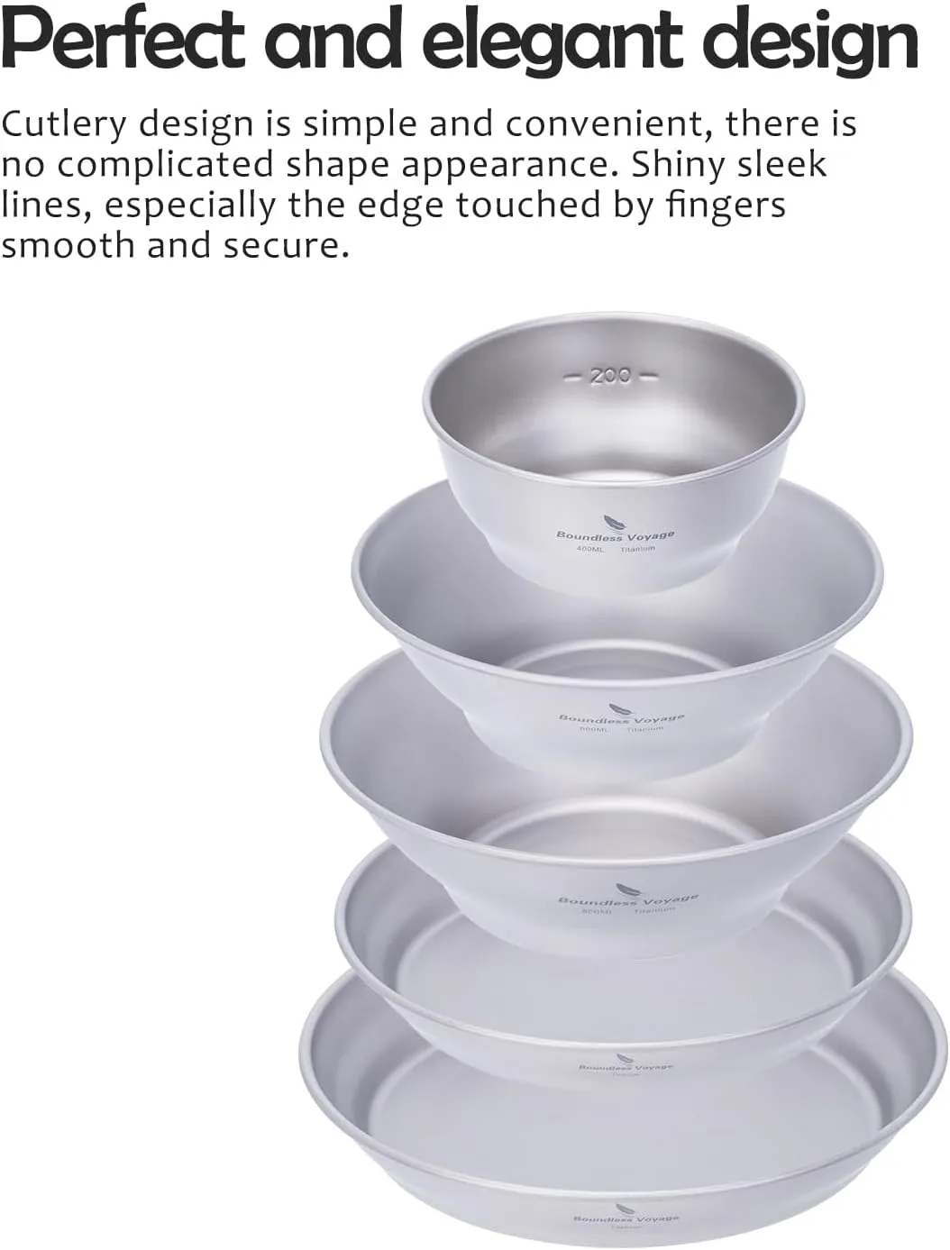Boundless Voyage Titanium Dish Plate With Mesh Bag - Outdoor Dishware and Utensils Mess Kit, Single-Walled Bowl for Camping, Backpack Hiking