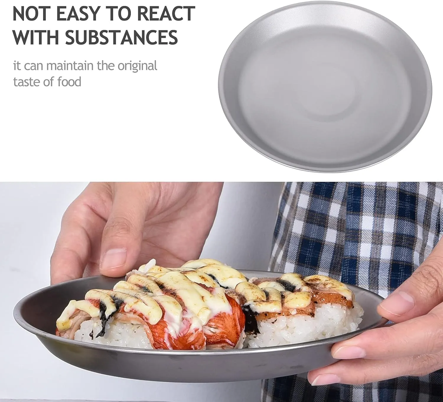 Boundless Voyage Ultralight Titanium Bowl Pan Plate Dish with Carry Bag Outdoor Camping Portable Tableware Cookware (Ti1111T (Shallow Plate))