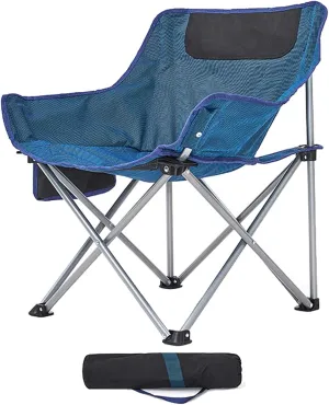 BTZHY Recliner Chair,Outdoor Folding Portable Lawn Chair,Moon Chair with Side Pockets,for Fishing,Beach,Lawn,Picnic,Hiking.