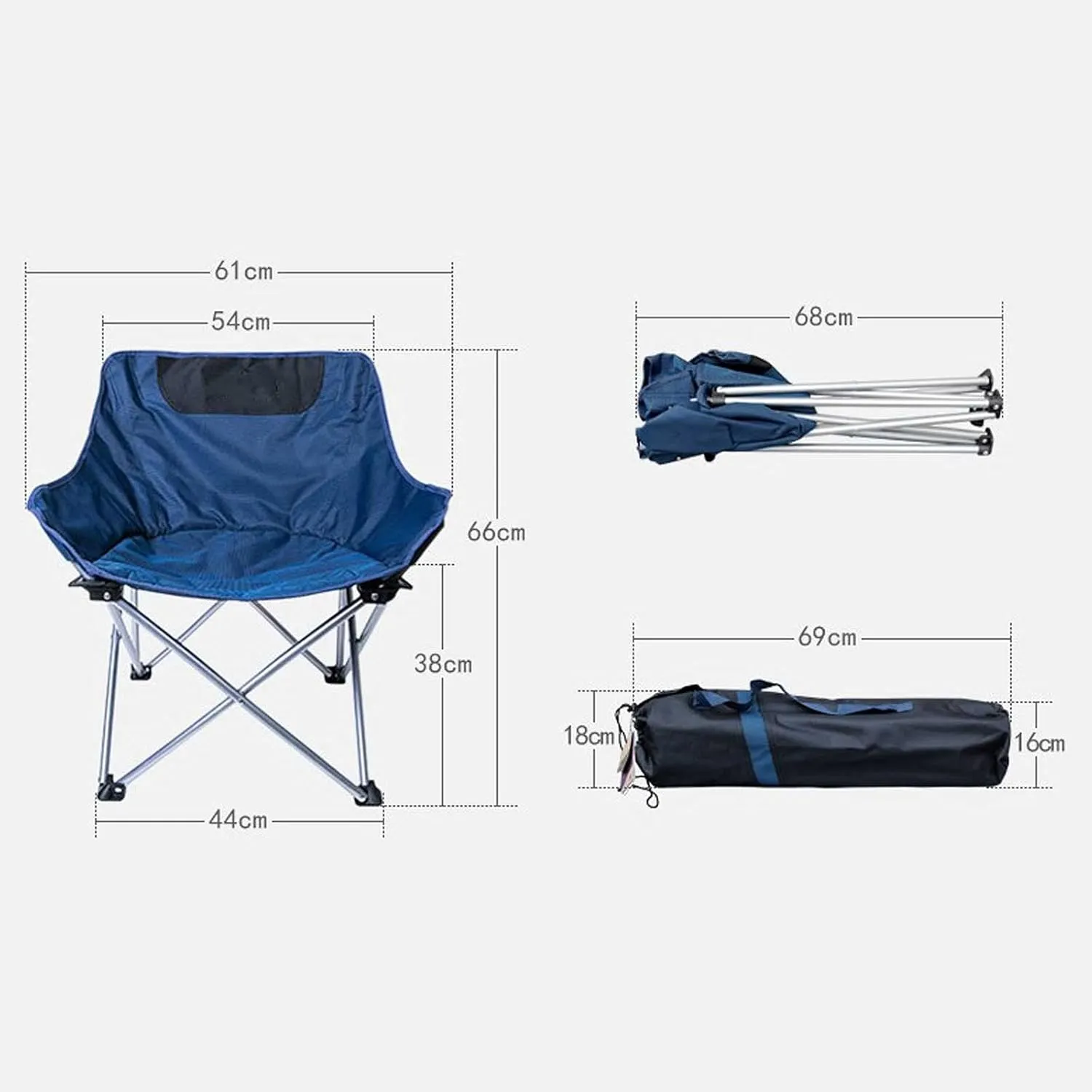 BTZHY Recliner Chair,Outdoor Folding Portable Lawn Chair,Moon Chair with Side Pockets,for Fishing,Beach,Lawn,Picnic,Hiking.
