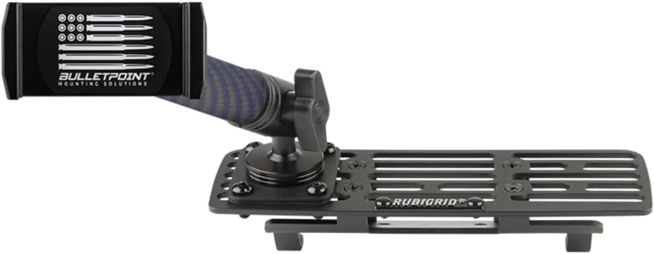 Bulletpoint Metal Dash Mount Cell Phone Holder Compatible with 2013-2018 RAM Truck & 2019  RAM 1500 Classic (RubiGrid)