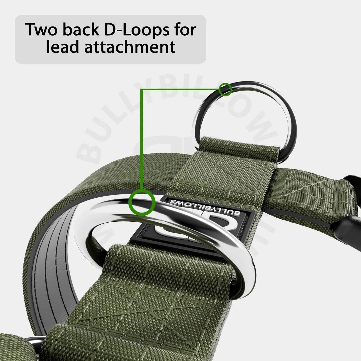 Bully Billows TRI-Harness® | Anti-Pull, Adjustable & Durable - Dog Trainers Choice - Khaki v2.0