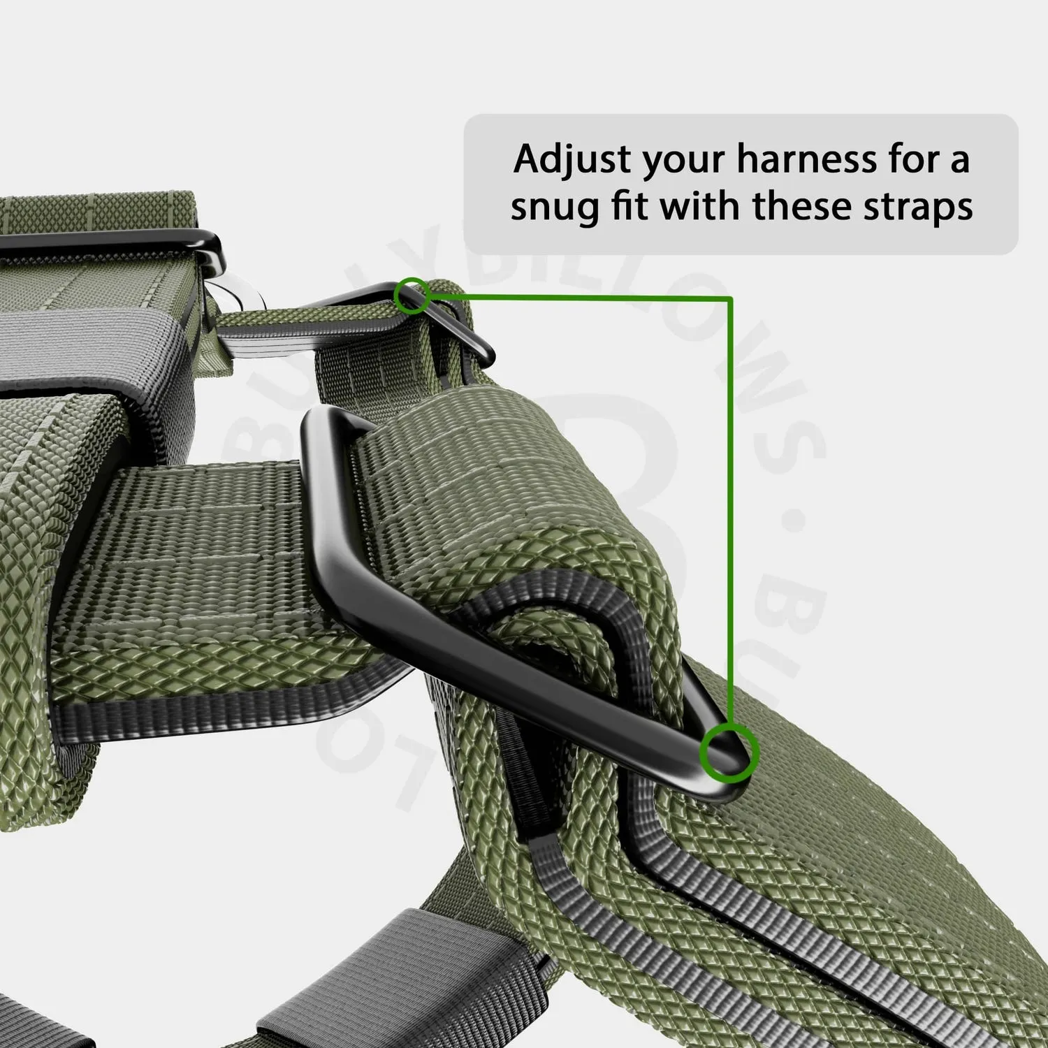 Bully Billows TRI-Harness® | Anti-Pull, Adjustable & Durable - Dog Trainers Choice - Khaki v2.0