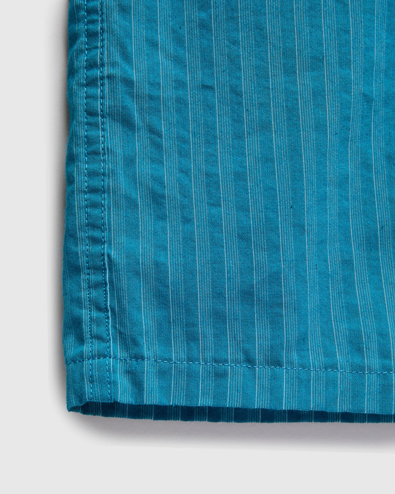 Bumpy Stripe Open Collar Shirt in Blue