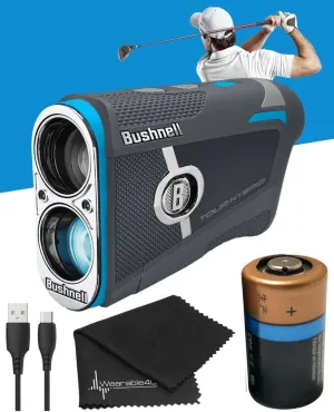Bushnell Golf Tour Hybrid Laser Rangefinder with Onboard GPS and Slope Compensation with Wearable4U Towel | 1xCR123 Bundle