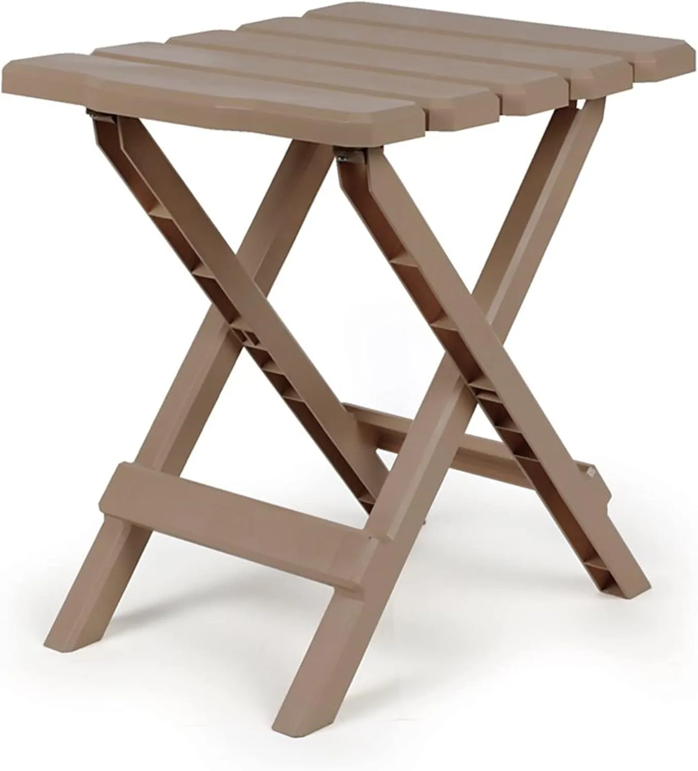 Camco 21045 Small Quick-Folding Adirondack Table, Plastic, Taupe