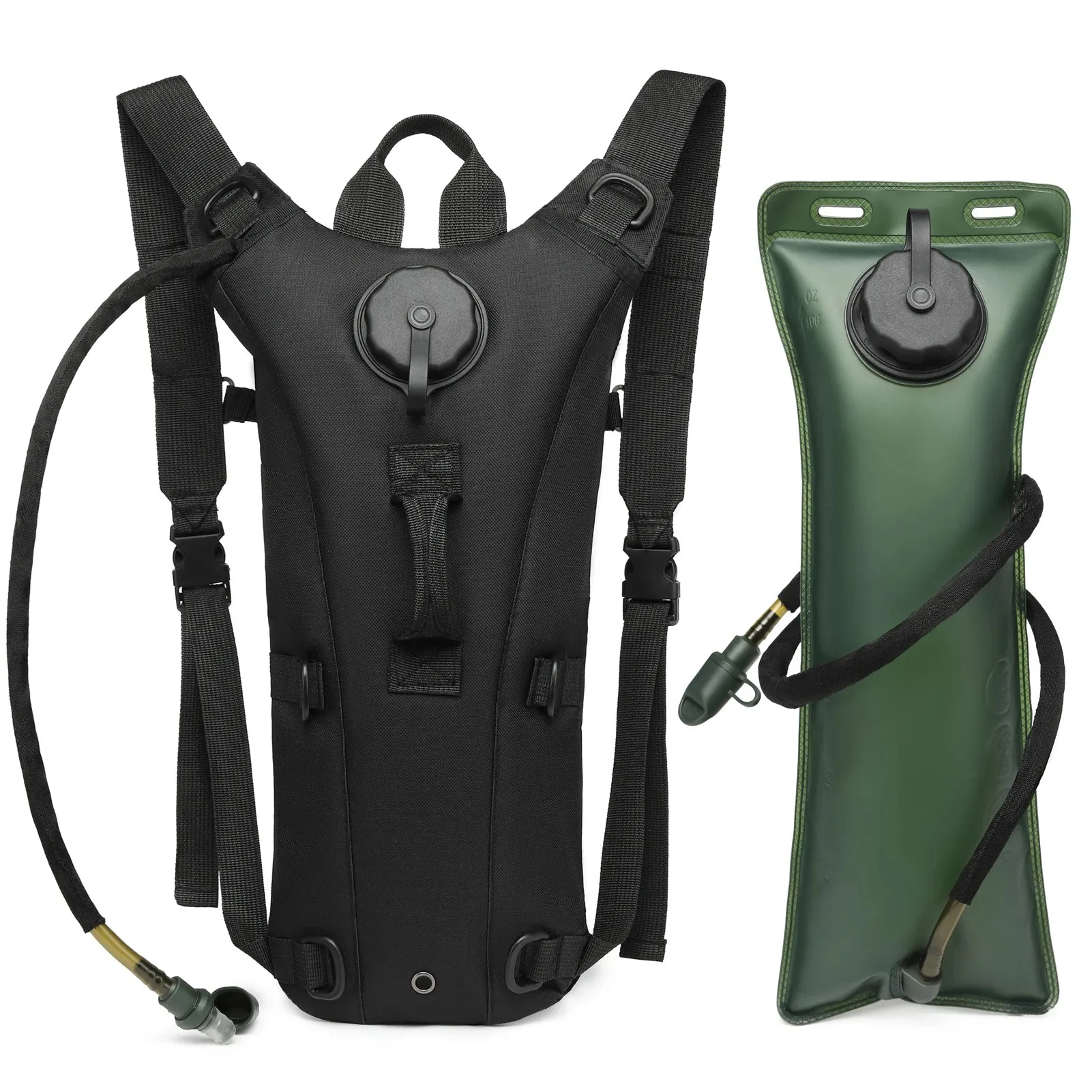 Camel Back Tactical Hydration Water Pack Backpack Water-proof Nylon Water Bag with 3 Liter Bladder for Hiking Cycling Climbing