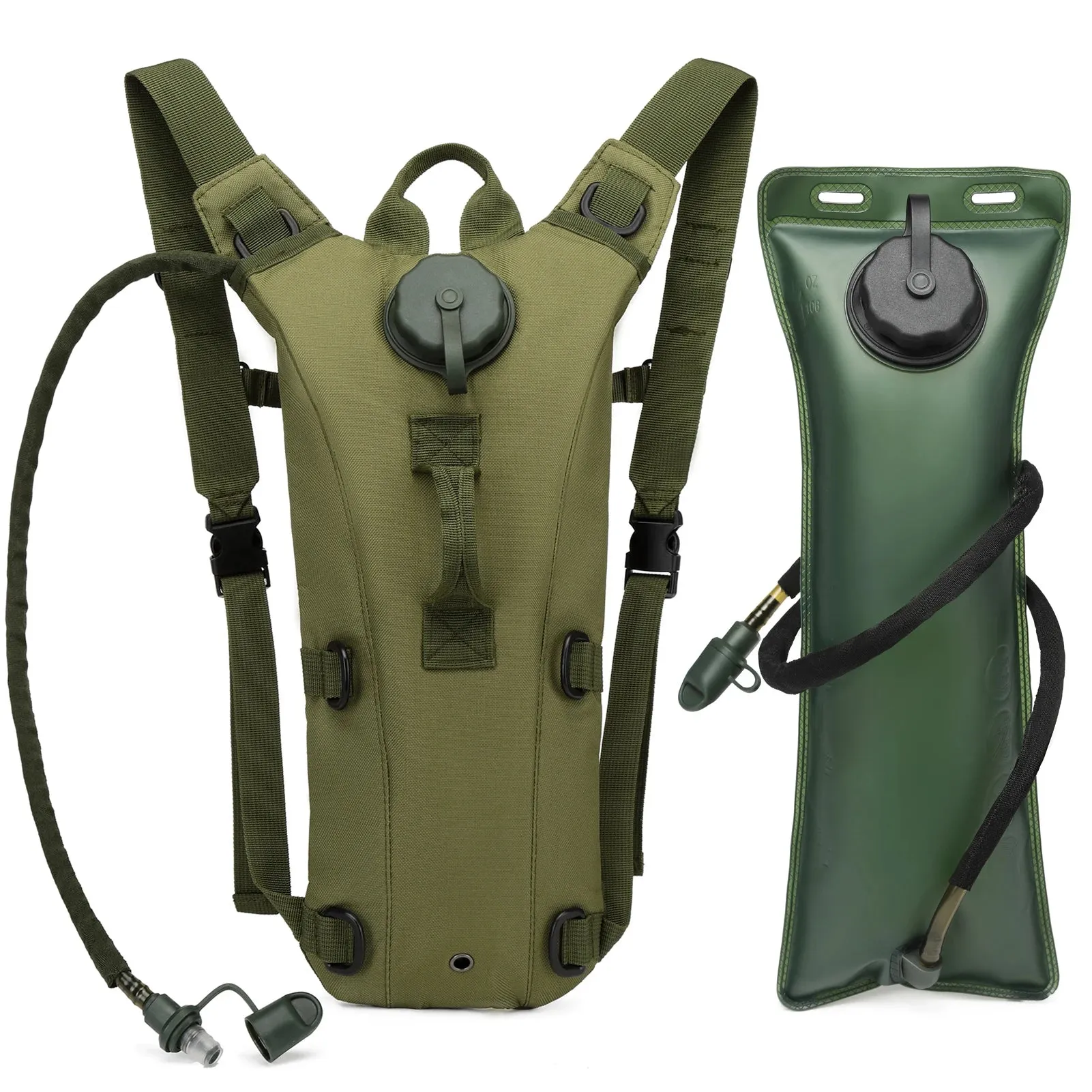 Camel Back Tactical Hydration Water Pack Backpack Water-proof Nylon Water Bag with 3 Liter Bladder for Hiking Cycling Climbing