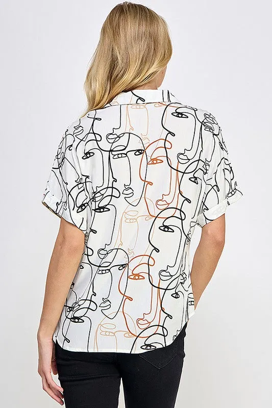 Camisa Lightweight manga corta de botones Caras