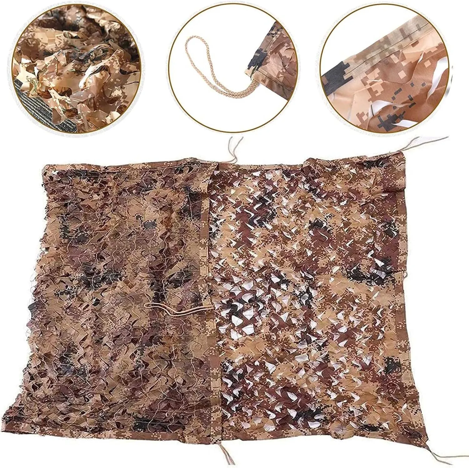 Camo Net Reinforce,Army Camouflage Netting,Quick Dry Camo Tarp,Duck Blind,Army Sunshade Mesh,Lightweight Durable,for Hunting,Camping,Car Cover and Outdoor,1.5x6m(5 * 20ft)