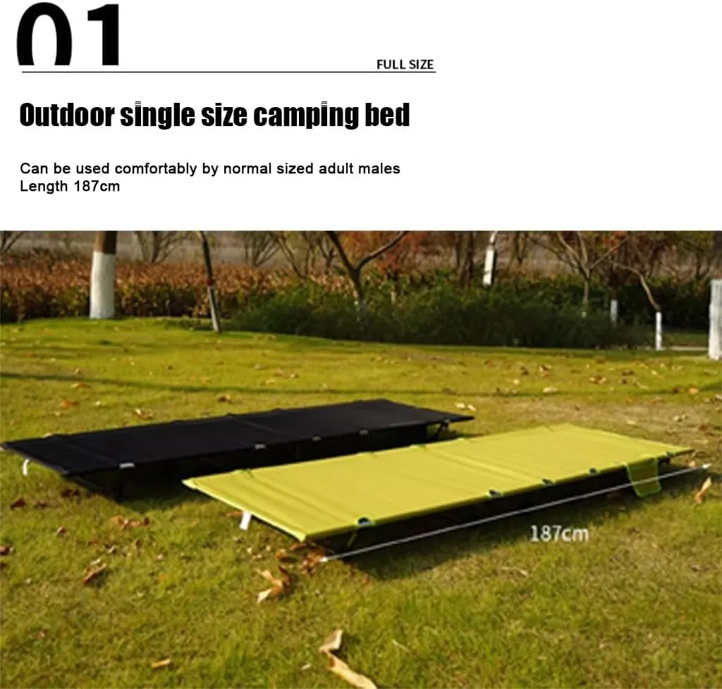 Camp Bed for Adults Folding Camp Beds with Side Pocket Camp Cot Enlarged Camping Cot Bed with Carry Bag Portable Camping Beds, Loads 300lb(Color 5)